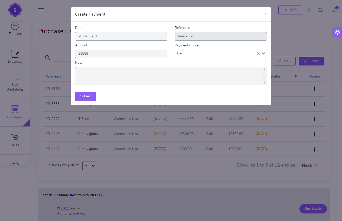 Add Payment Purchase